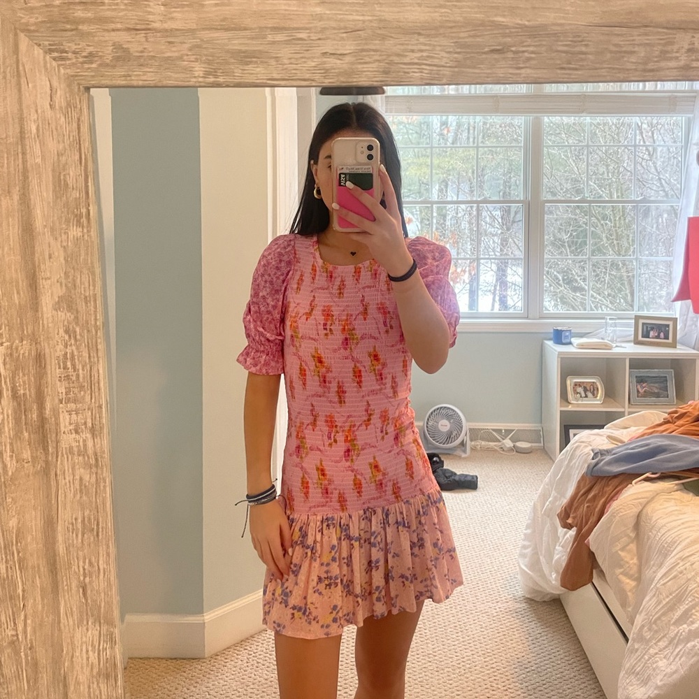 Floral print mini dress